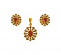 22Kt Gold Pendant sets with Ruby  - Click here to buy online - 864 only..