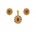 22Kt Gold Pendant sets with Ruby  - Click here to buy online - 1,145 only..