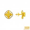 22Kt Gold Colored Stone CZ Earrings - Click here to buy online - 1,024 only..