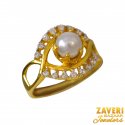 Click here to View - 22Kt Gold CZ and Pearl Ring 