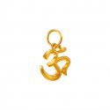 Small Plain Fancy Om Pendant 22k  - Click here to buy online - 217 only..