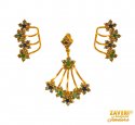 22 kt  Colored Stone Pendant Set - Click here to buy online - 971 only..