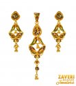 22 Kt Gold Meenakari Pendent Set - Click here to buy online - 1,220 only..