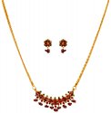 22Kt Gold Ruby Necklace Set - Click here to buy online - 2,685 only..