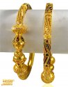 22 Kt Gold Meeankari Pipe Kadas - Click here to buy online - 7,562 only..