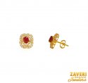 22 Kt Gold Ruby Colored Stone Earrings - Click here to buy online - 418 only..