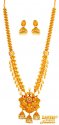 22 KT Gold Long Temple Necklace Set - Click here to buy online - 13,420 only..