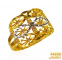 22 Kt Gold Two Tone Ring - Click here to buy online - 379 only..