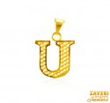 Click here to View - 22Kt Gold Initial Pendant (U) 