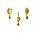 22kt Gold Ruby Pendant Set - Click here to buy online - 999 only..