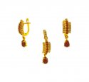 Click here to View - 22kt Gold Ruby Pendant Set 