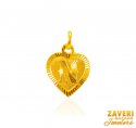 Click here to View - 22Kt Gold Initial Pendant (N) 