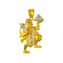 Lord Hanuman 22k Gold Pendant - Click here to buy online - 933 only..