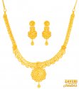 22 Karat Gold Necklace Set - Click here to buy online - 3,404 only..