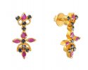 22K Gold Earrings With Ruby And Sapphire - Click here to buy online - 529 only..