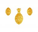 22K Gold Pendant Earring Set - Click here to buy online - 893 only..