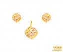 Click here to View - 22Kt Gold Multi Tone Pendant Set 