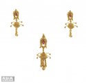 Uncut Diamond Pendant Set (22k) - Click here to buy online - 3,822 only..