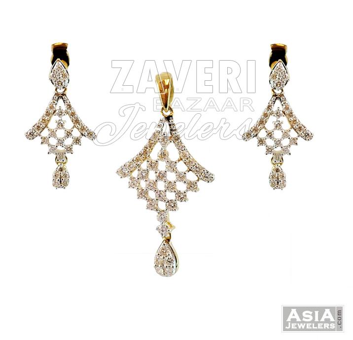 Designer Diamond Pendant Set - Latest Design Of Diamond Pendant Sets Designer Diamond Pendant Set - Latest Design Of Diamond Pendant Sets