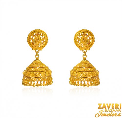 22K Gold Jhumki Earrings 