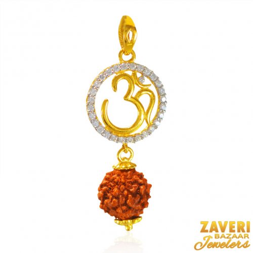 22k Gold  OM Rudraksh Pendant 