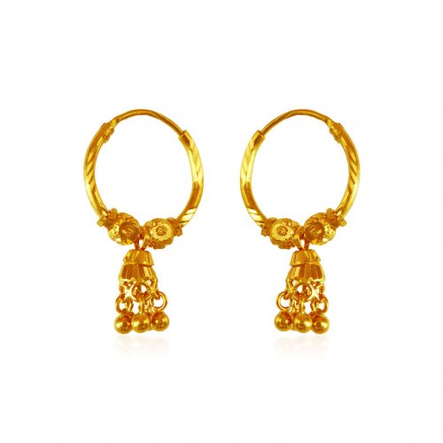 22 Karat Gold Hoop Earrings - AjEr63668 - 22 karat gold hoop earrings