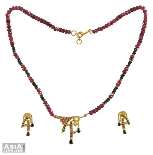 22k Precious Stone Necklace Set 