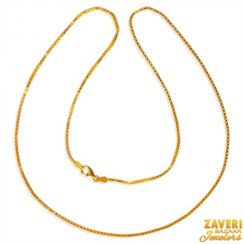 22 Karat Gold Box Chain (18 In) 