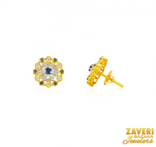 22Kt Gold Sapphire Earrings 