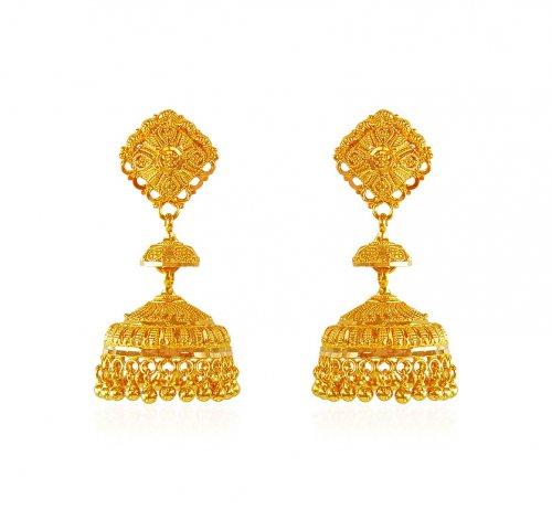 22 Karat Gold Jhumka Earrings - AjEr62764 - 22K Gold earrings are ...