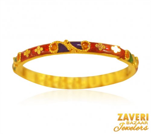 22K Gold Fancy Meenakari band 