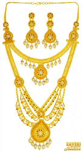 22kt Gold Bridal 2in1 Necklace Set 