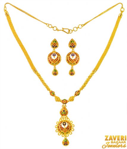 22k Meenakari Fancy Necklace Set  