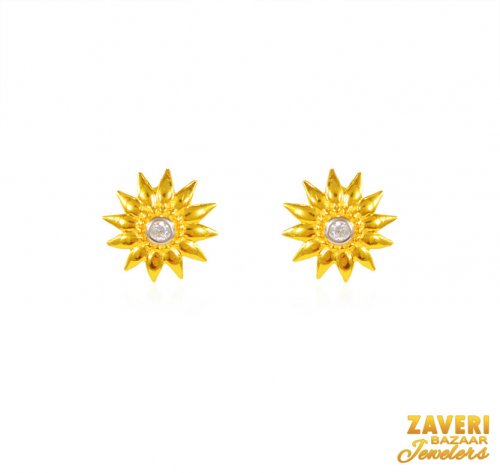 22 Kt Gold CZ Tops 