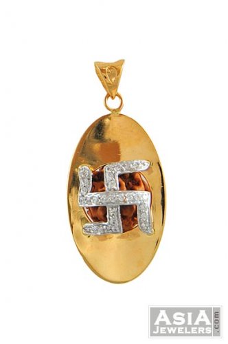 22k Gold Swastik pendant 