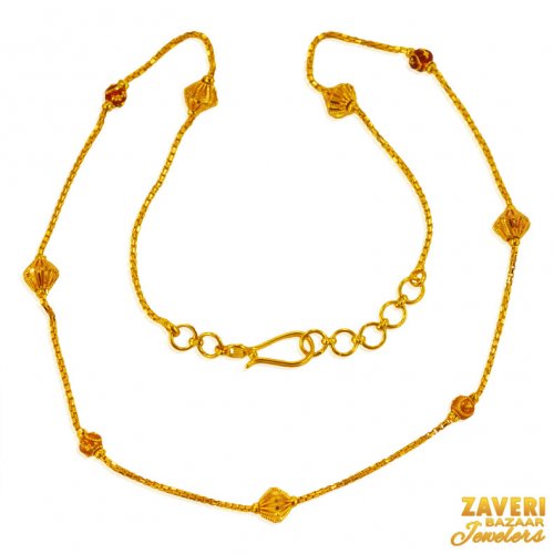 22K Gold Meenakari Chain  