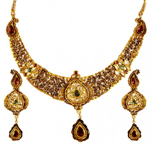 22kt Gold Antique Necklace Set  