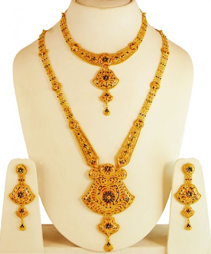 22Kt Gold Bridal Necklace Set 