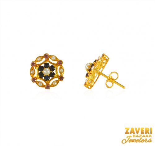 22Kt Gold Sapphire Earrings 