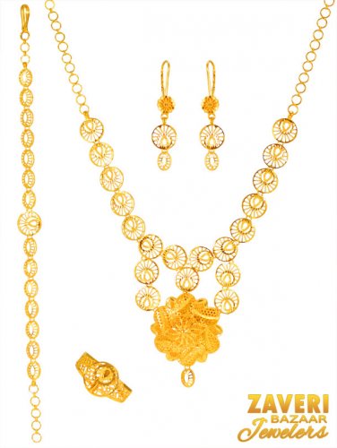 21karat Gold Necklace Set  