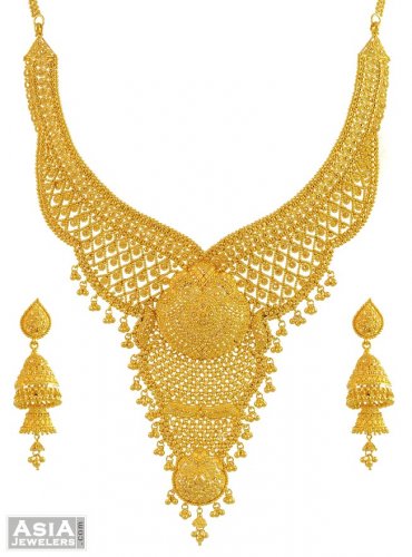 Bridal Necklace Set Gold Pictures