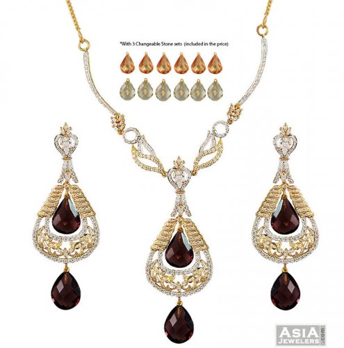 Changeable Stones Designer Set 22K  