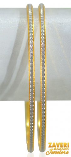 22k gold Bangles with white rhodium 