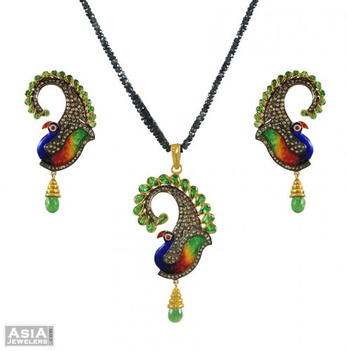 Peacock Pendant Set (Nizam Collection) 