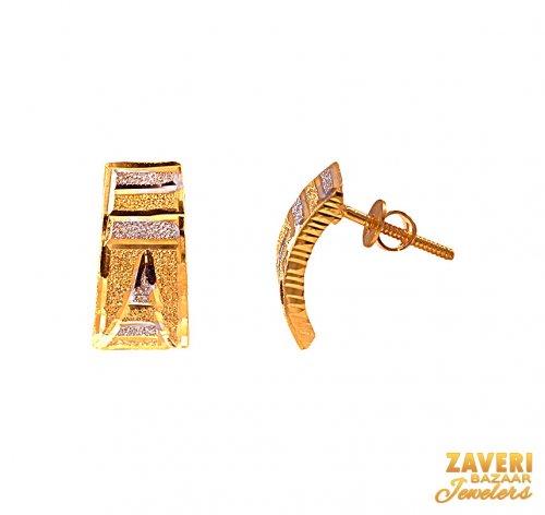 22Kt Gold Two Tone Fancy Earrings 
