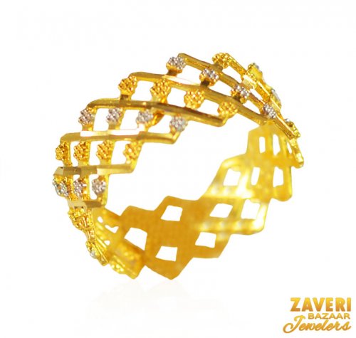 22Kt Two Tone Gold Ring 