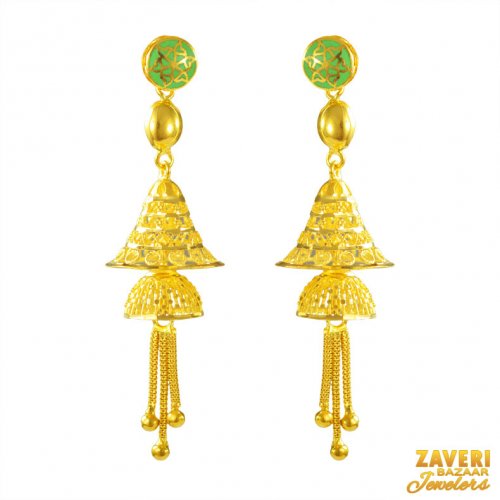 22karat Gold Jhumkhi Earrings 