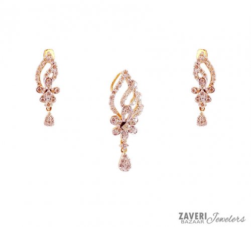 Delicate 18k Diamond Pendant Set Ajdi59765 Fancy Delicate 18k Diamond Pendant Set