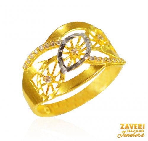 22Kt Gold Two Tone Ring 