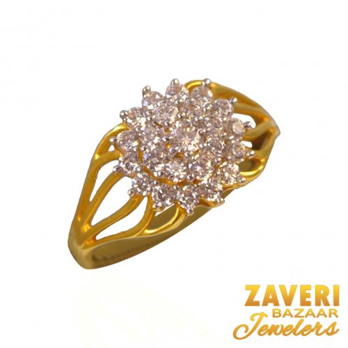22Kt Gold CZ Fancy Ring 